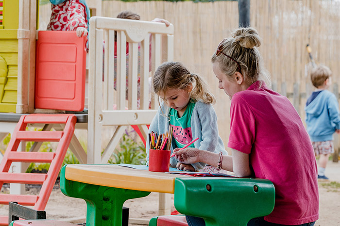 Lower preschool development in an outside space